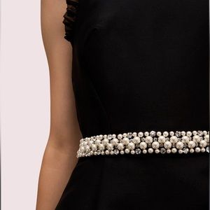 Kate Spade black dress belted with pearls